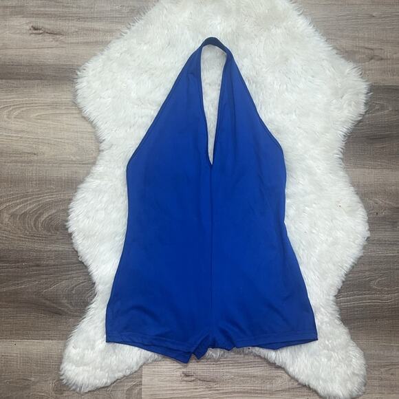 Sexy Open Back Halter Blue Romper Sz S/M - Picture 4 of 7